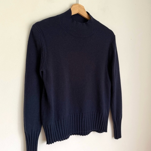 J. Crew Heritage Cashmere Mock Knock Sweater in Navy Blue - Picture 4 of 7